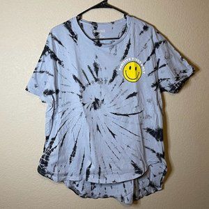 Positive Vibes Only Smiley Face Tie Dye T-Shirt - 2X